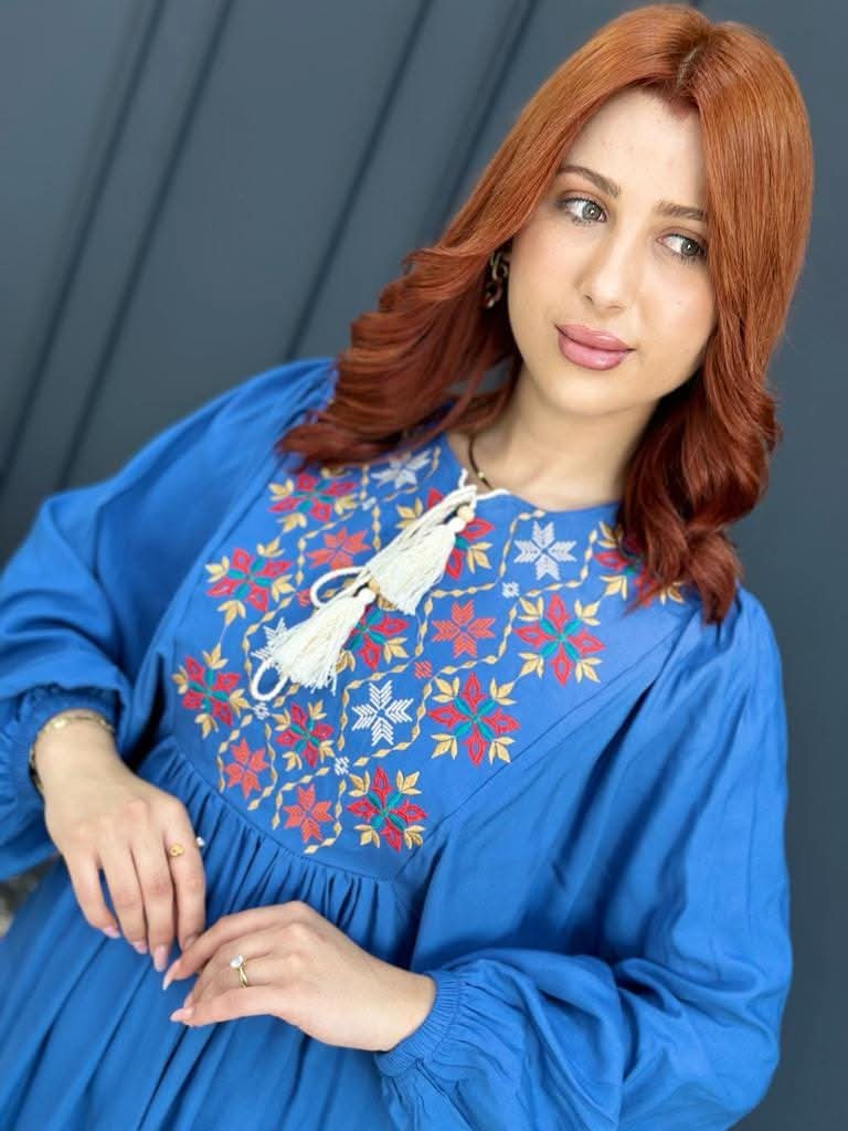 Robe longue brodée